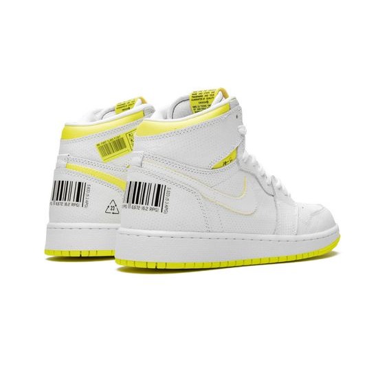 Cheap Air Jordans 1 Retro High First Class Flight WHITE/DYNAMIC YELLOW-BLACK Youth 575441 170