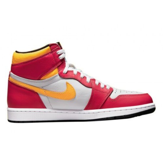 Cheap Air Jordans 1 Retro High Light Fusion Red Light Fusion Red/White-Laser O Mens 555088 603