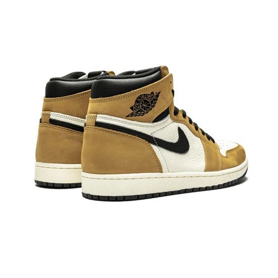 Cheap Air Jordans 1 Retro High Rookie of the Year GOLDEN HARVEST/BLACK-SAIL Mens 555088 700