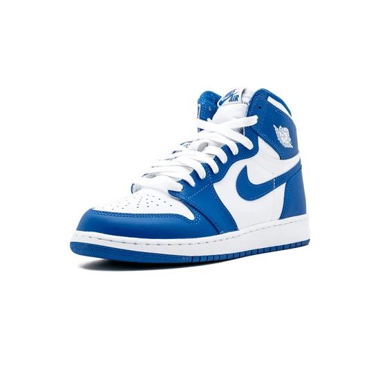 Cheap Air Jordans 1 Retro High OG BG WHITE/STORMBLUE Youth 575441 127