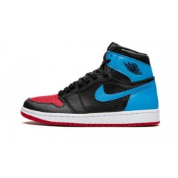 Cheap Air Jordans 1 High "UNC to Chicago" BLACK/DARK POWDER BLUE/GYM RED Womens CD0461 046