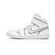 Cheap Air Jordans 1 Mid Iridescent Reflective White White/White Womens CK6587 100