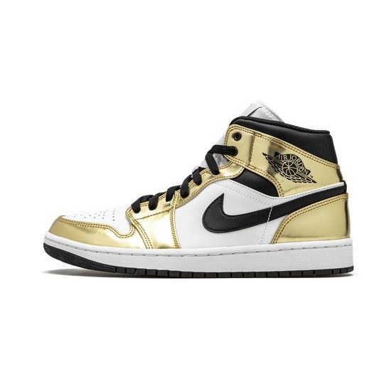 Cheap Air Jordans 1 Mid Metallic Gold METALLIC GOLD/BLACK-WHITE Mens DC1419 700