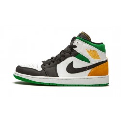 Cheap Air Jordans 1 Mid Oakland WHITE/LASER ORANGE-BLACK Mens 852542 101