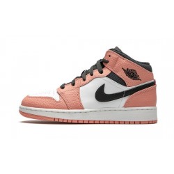 Cheap Air Jordans 1 Mid Pink Quartz PINK QUARTZ/DK SMOKE GREY Youth 555112 603