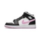 Cheap Air Jordans 1 Mid White Black Light Arctic Pink White/LT Artic Pink-Black Youth 555112 103