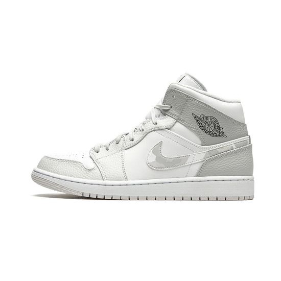 Cheap Air Jordans 1 Mid White Camo WHITE/PHOTON DUST-GREY FOG Mens DC9035 100