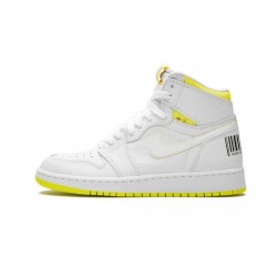 Cheap Air Jordans 1 Retro High "First Class Flight" WHITE/DYNAMIC YELLOW-BLACK Youth 575441 170