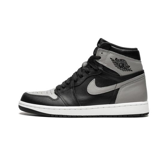 Cheap Air Jordans 1 Retro High OG Shadow BLACK/MEDIUM-GREY WHITE Mens 555088 013