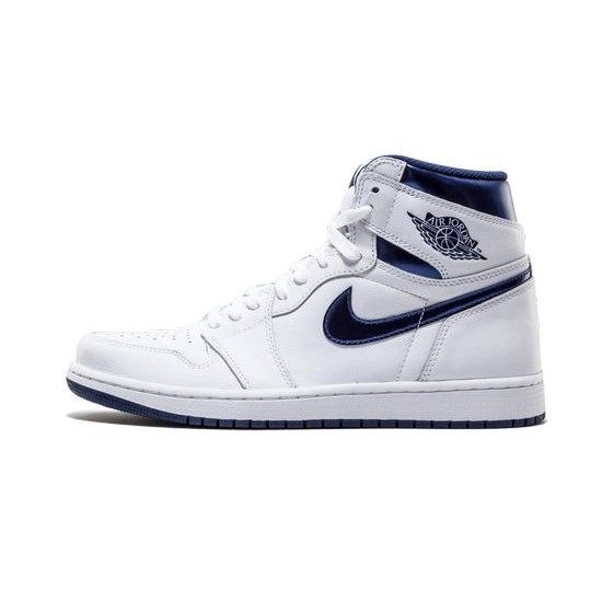 Cheap Air Jordans 1 Retro Metallic Navy WHITE/MIDNIGHT NAVY Mens 555088 106