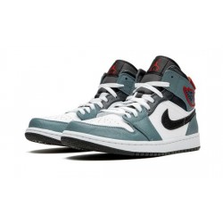 Cheap Air Jordans 1 Mid "Facetasm Fearless" WHITE/LIGHT BLUE-NAVY Mens CU2802 100