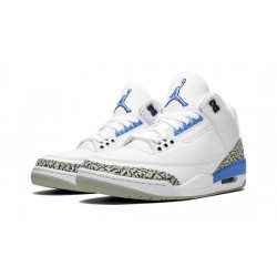 Cheap Air Jordans 3 Retro UNC (2020) WHITE/VALOR BLUE-TECH GRAY Mens CT8532 104