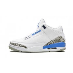 Cheap Air Jordans 3 Retro UNC (2020) WHITE/VALOR BLUE-TECH GRAY Mens CT8532 104