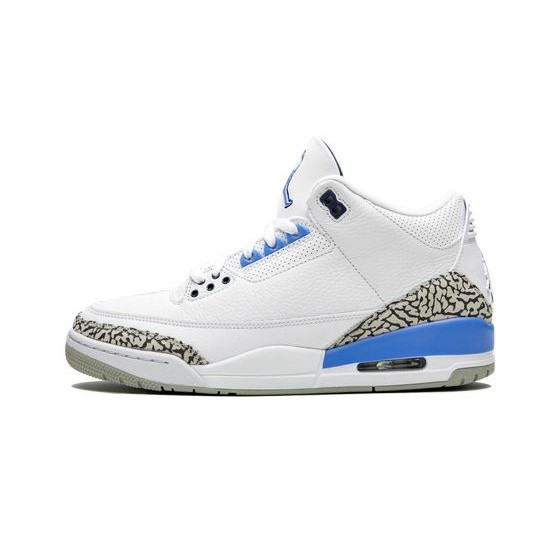 Cheap Air Jordans 3 Retro UNC (2020) WHITE/VALOR BLUE-TECH GRAY Mens CT8532 104