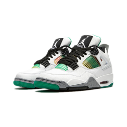 Cheap Air Jordans 4 Retro WMNS Rasta Lucid Green WHITE/BLACK-UNIV RED-LUCID GRE Womens AQ9129 100