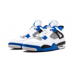 Cheap Air Jordans 4 Retro "Motorsport" WHITE/GAME ROYAL-BLACK Mens 308497 117