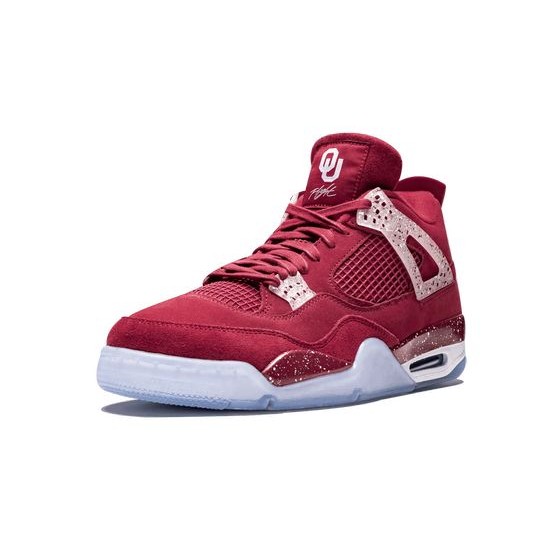 Cheap Air Jordans 4 Retro Oklahoma Sooners TEAM CRIMSON/WHITE Mens AJ4 904282