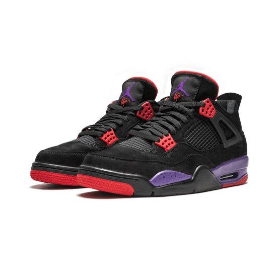 Cheap Air Jordans 4 Retro Raptors BLACK/COURT PURPLE-UNIVERSITY Mens AQ3816 056