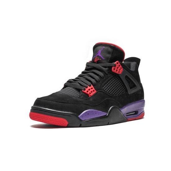 Cheap Air Jordans 4 Retro Raptors BLACK/COURT PURPLE-UNIVERSITY Mens AQ3816 056