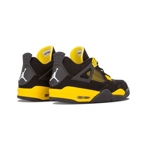 Cheap Air Jordans 4 "Thunder" BLACK/WHITE-TOUR YELLOW Mens 308497 008