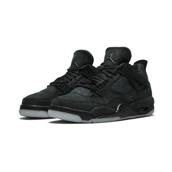 Cheap Air Jordans 4 X KAWS Black BLACK/BLACK-CLEAR-GLOW Mens 930155 001