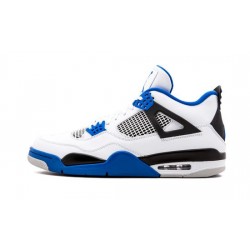 Cheap Air Jordans 4 Retro "Motorsport" WHITE/GAME ROYAL-BLACK Mens 308497 117