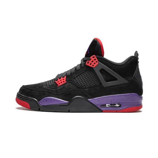 Cheap Air Jordans 4 Retro Raptors BLACK/COURT PURPLE-UNIVERSITY Mens AQ3816 056