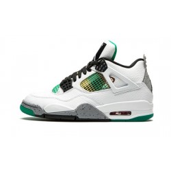 Cheap Air Jordans 4 Retro WMNS Rasta Lucid Green WHITE/BLACK-UNIV RED-LUCID GRE Womens AQ9129 100