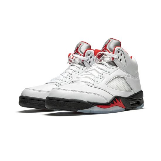 Cheap Air Jordans 5 Fire Red TRUE WHITE/FIRE RED-BLACK Mens DA1911 102