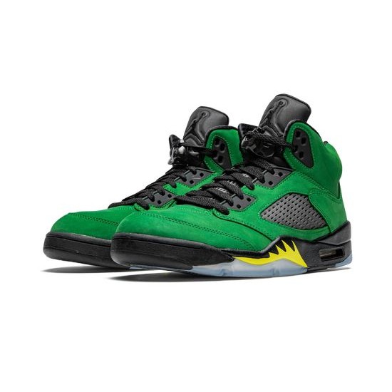 Cheap Air Jordans 5 Oregon APPLE GREEN/BLACK-YELLOW STRIK Mens CK6631 307