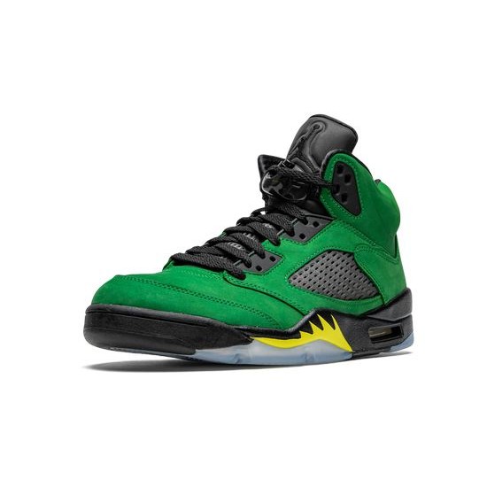 Cheap Air Jordans 5 Oregon APPLE GREEN/BLACK-YELLOW STRIK Mens CK6631 307