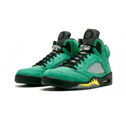 Cheap Air Jordans 5 Retro Oregon Ducks BLACK/YELLOW STRIKE-AP GREEN Mens 454803 535