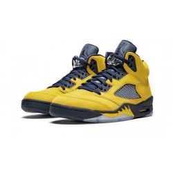 Cheap Air Jordans 5 Retro SE Michigan AMARILLO/COLLEGE NAVY Mens CQ9541 704