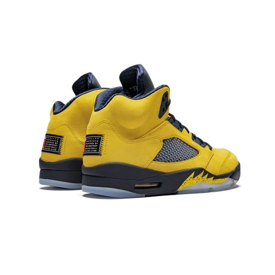 Cheap Air Jordans 5 Retro SE Michigan AMARILLO/COLLEGE NAVY Mens CQ9541 704