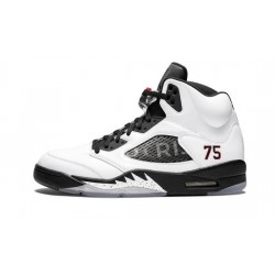 Cheap Air Jordans 5 Retro Paris Saint-Germain White White/ Mens FA18-MNJDLS-735