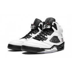 Cheap Air Jordans 5 Retro Paris Saint-Germain White White/ Mens FA18-MNJDLS-735