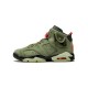 Cheap Air Jordans 6 Retro Travis Scott MEDIUM OLIVE/BLACK-SAIL-UNIVER Youth CN1085 200