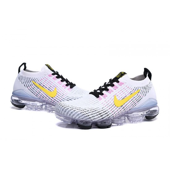 Cheap Nike Air VaporMax Flyknit 3 (W/M) White Yellow Sneakers AJ6900-103